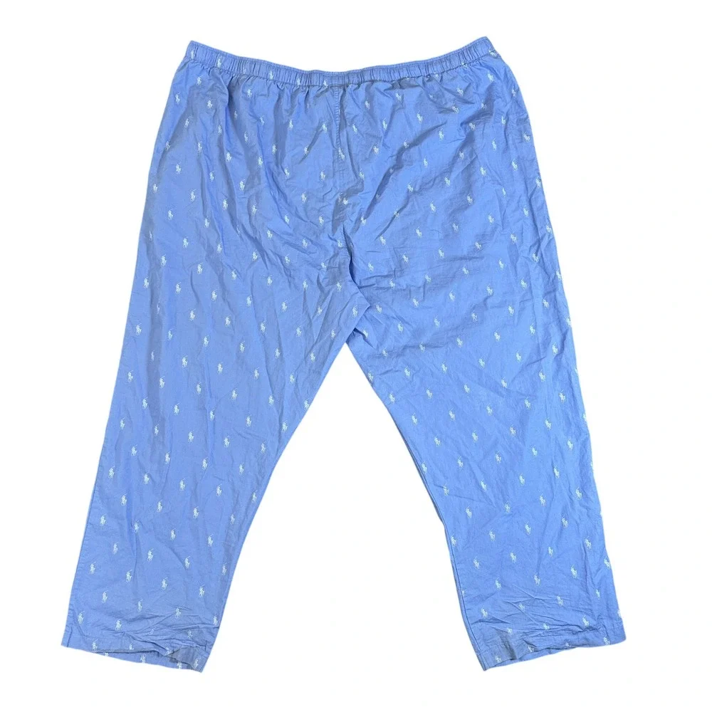 Polo Ralph Lauren Mens 3X Blue Pony Print Sleepwear Lounge Shorts Cotton